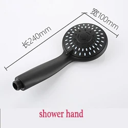 shower head Черная Душевая насадка для ванной комнаты, смеситель с клапаном, кран горячей и холодной воды, подъемный стержень, душевая головка, аксессуары для душа - Цвет: shower head