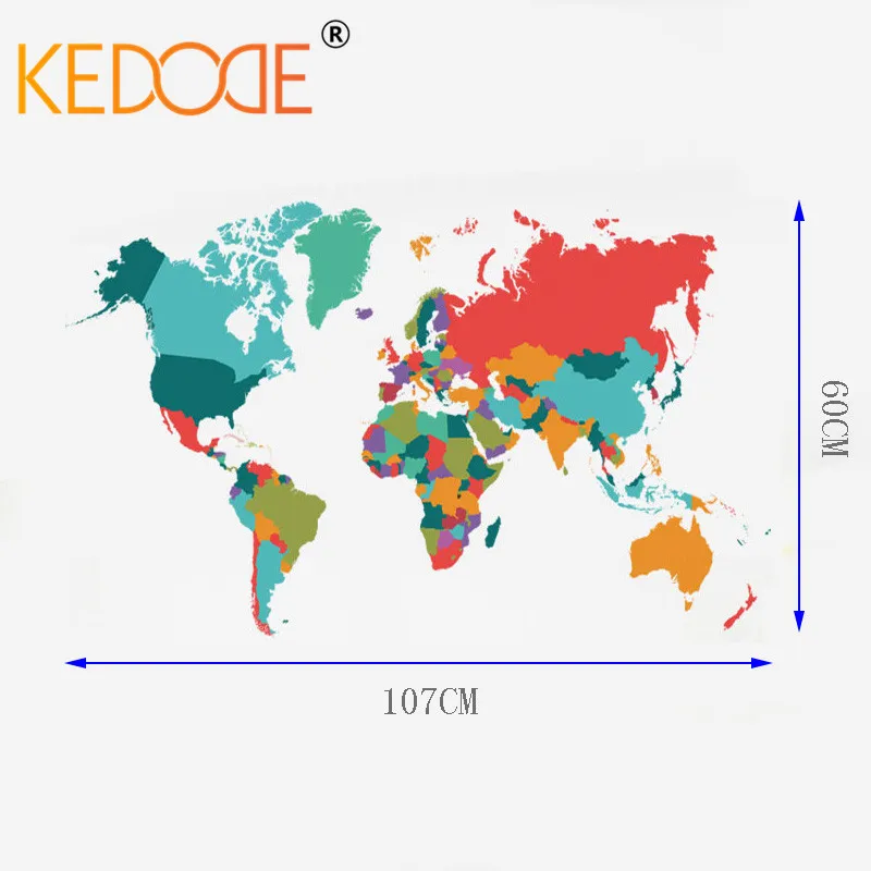 KEDODE Новый Цвет карта мира настенные наклейки Гостиная Спальня стены Книги по
