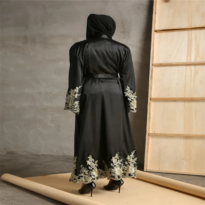 Женское платье мессенджер с вышивкой спереди платья абайя Рамадана