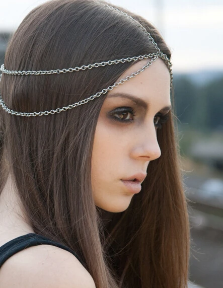 Бесплатная доставка 1 шт. модная металлическая цепочка с кисточками блестки для волос аксессуары волос|band