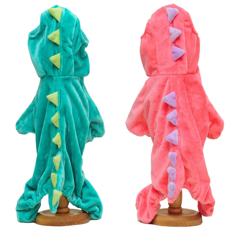 Костюм динозавра на Хэллоуин одежда для собак теплый комбинезон маленькая кошка