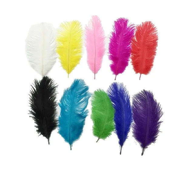 

High Quality Beautiful Multi Color 10PCS Ostrich Feather 15-20cm Wedding Decoration Party Plumage Decorative Celebration Yellow