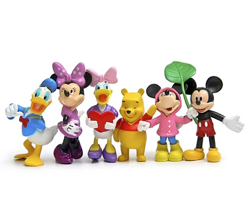 6 шт. Микки и Минни Маус мультфильм утка пейзаж из мха кукла Сказочный Сад