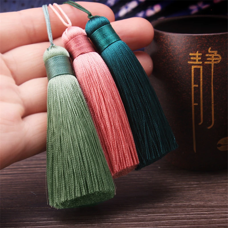 8 см длинная разноцветная кисточка из хлопка и шелка для сережек Очаровательная