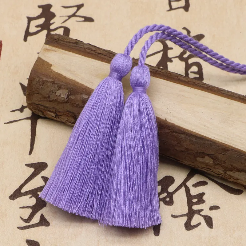 Purple 5 шт. многоцветный полиэстер хлопок две головы изолента кисточки домашний текстильный занавес одежда подвеска для изготовления кисточки DIY украшения - Цвет: Purple