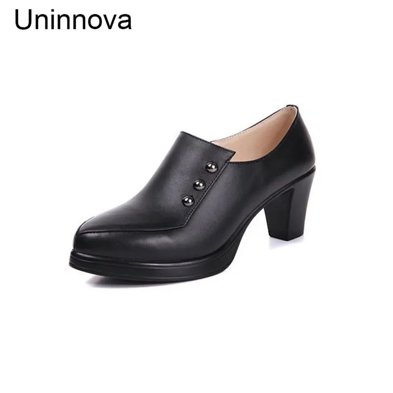 Женские туфли из натуральной кожи с заклепками острым носком|pumps pointed toe|pointed toehigh