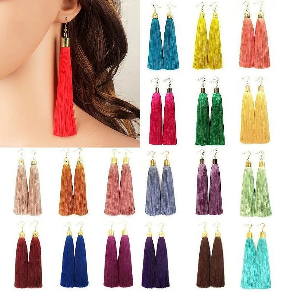 Fashion Women Red Vintage Crystal Tassel Dangle Earrings Jewelry | Украшения и аксессуары