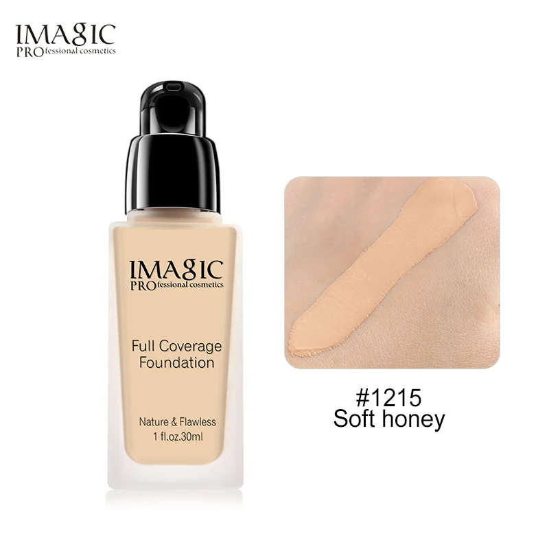 1215 Soft Honey IMAGIC основа для лица Жидкая Основа крем Полное покрытие насос консилер контроль маслом легко носить мягкое покрытие для лица макияж основа - Цвет: 1215 Soft Honey