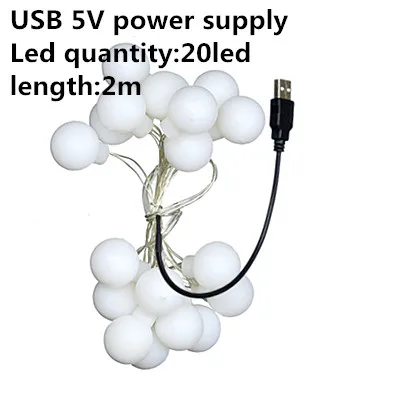 USB Ball 20led Светильник-гирлянда 3,5 м USB светодиодный водонепроницаемый Светодиодный светильник из медной проволоки праздничный уличный Сказочный светильник для рождественской вечеринки и свадьбы - Испускаемый цвет: USB Ball 20led