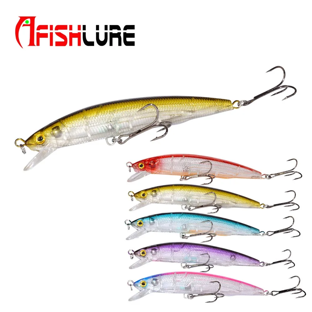 Afishlure пластиковый жесткий Minnow 123 мм 16 г шар внутри 3D воблер с глазами
