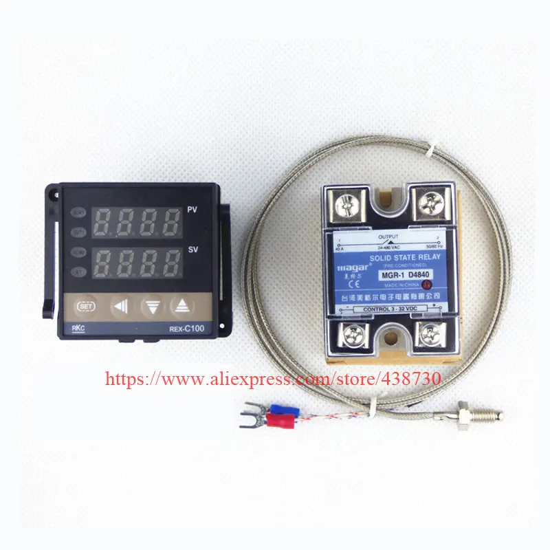 1set REX-C100 temperature controller / digital intelligent thermostat kir solid state relay + thermocouple +thermostat | Обустройство