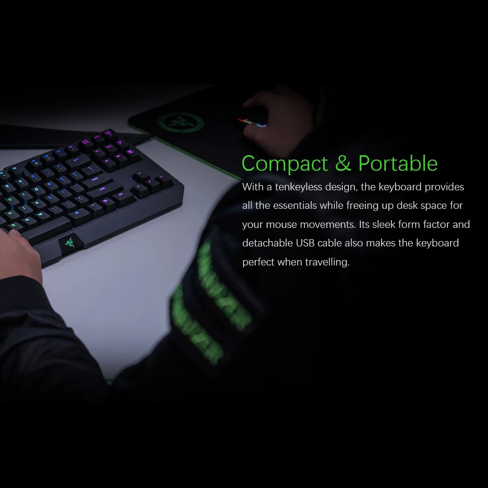 Механическая игровая клавиатура razer BlackWidow Tournament Edition Chroma V2, RGB подсветка 87 клавиш, эргономичная желтая клавиатура с переключателем