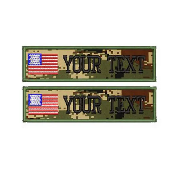 US Flag Пользовательские Военная Вышивка имя патч камуфляж армейский зеленый патчи США Бразилия Франция Великобритания флаг страны персонализированные - Цвет: US Flag
