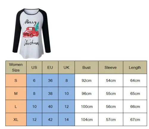 2017 осенне-зимняя футболка с рукавом три четверти Женская рождественская