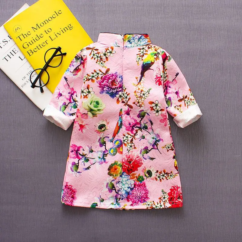 Новые весенние платья для маленьких девочек китайский Ципао подарок на Новый год