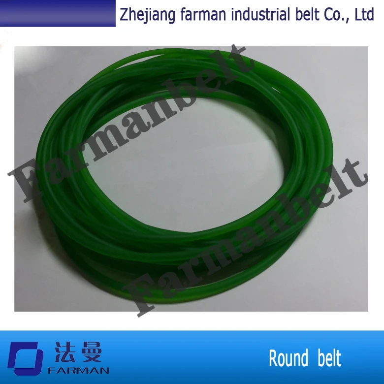 Зеленый оранжевый прозрачный PU круглый пояс полиуретановый приводной ремень