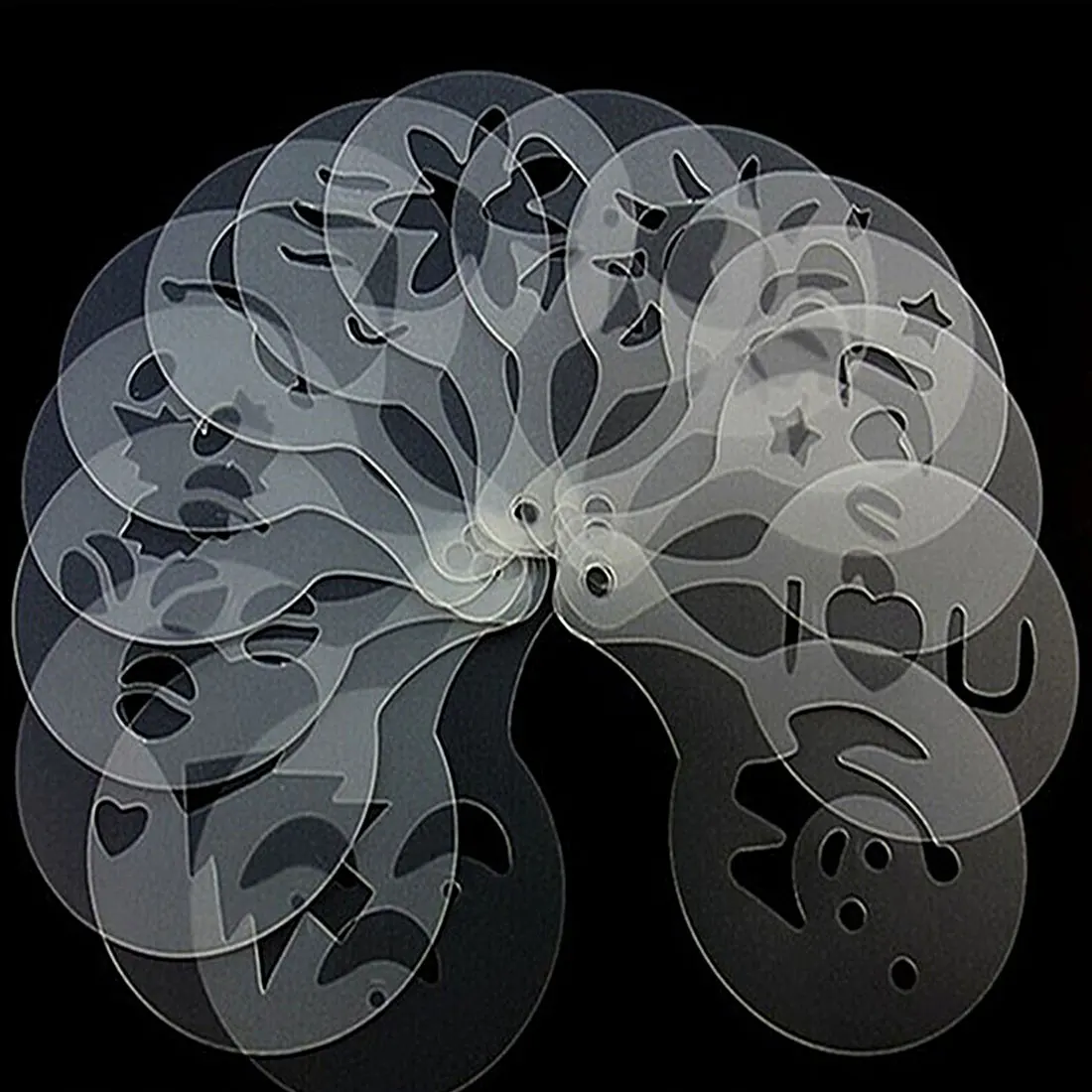 16 шт. трафареты для кофе декора Пластиковые Красивые шаблон распыления пены кафе