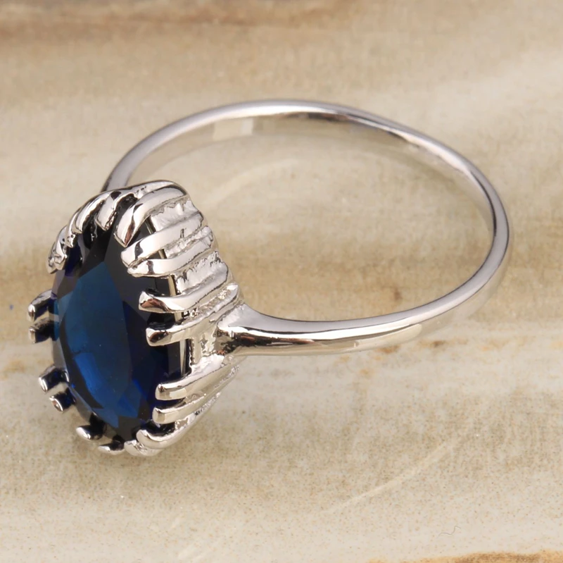 Кластера &quotГруша&quot самоцветы глубокий Лондон Голубой оникс Белый Цирконий 925