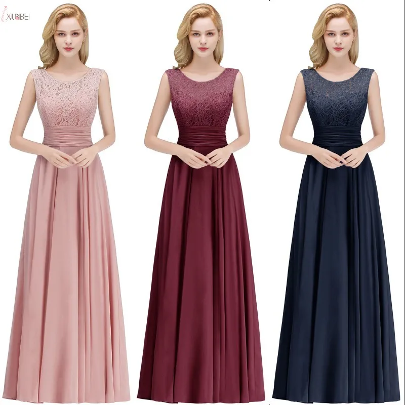 2019 элегантные розовые бордовые шифоновые длинные платья для подружки невесты