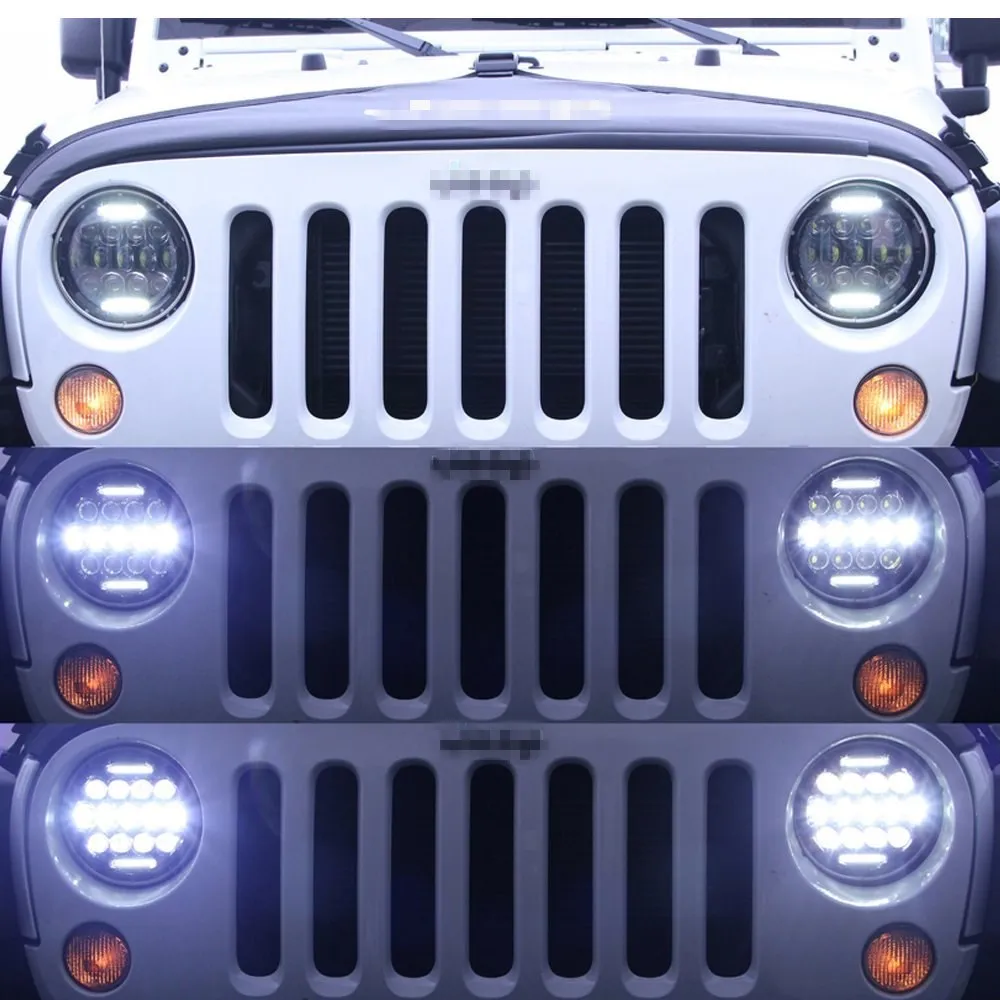 Для Jeep Wrangler защитник светодиодные фары 7 дюймовый круглый высокий низкий пучок DC