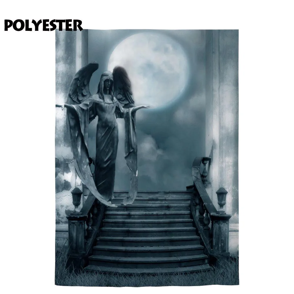 Allenjoy фоны для фотостудии тусклый ночник Луна мрачный ужас ангел статуя фон