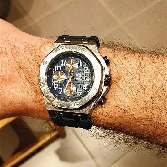 

Brand New Sport Men Quartz Watch Chronograph Function Blue Mens Clock relogio masculino 2017