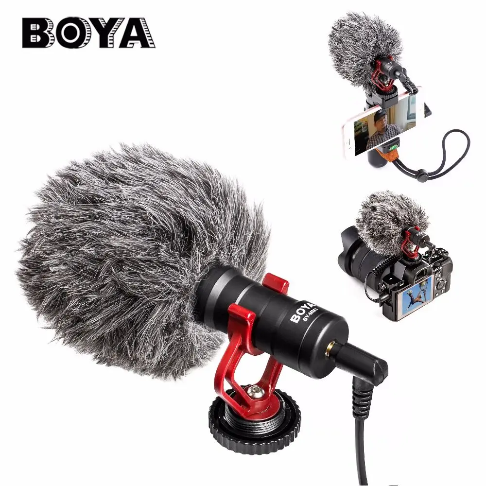 Микрофон BOYA для видеосъемки и интервью смартфона iPhone HuaWei DJI Osmo Zhiyun Smooth Q Canon