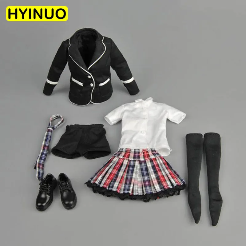 

1/6 Scale Female Sexy School Uniform Women Sexy Miniskirt Girl Black Suit Clothes Clothing Set For 12" Action Figure Female Body