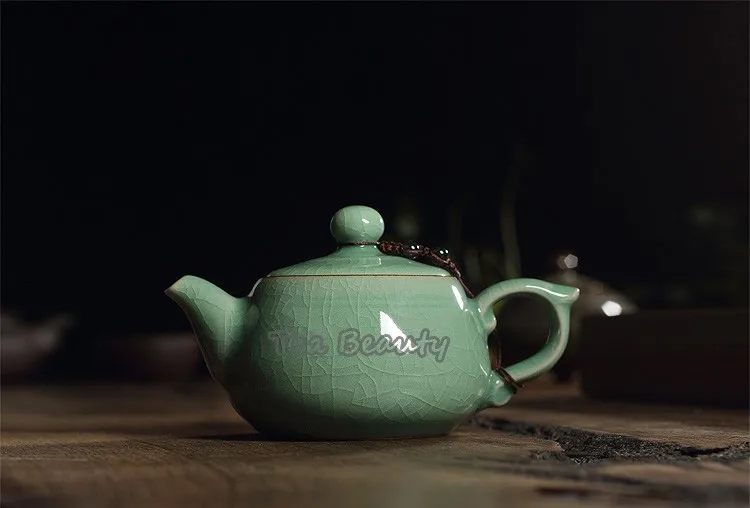 210 мл Горячая хрустящая глазурь Brother Kiln Longquan Celadon Zisha керамика Искусство большой емкости Исин глина антикварный фарфоровый чайник