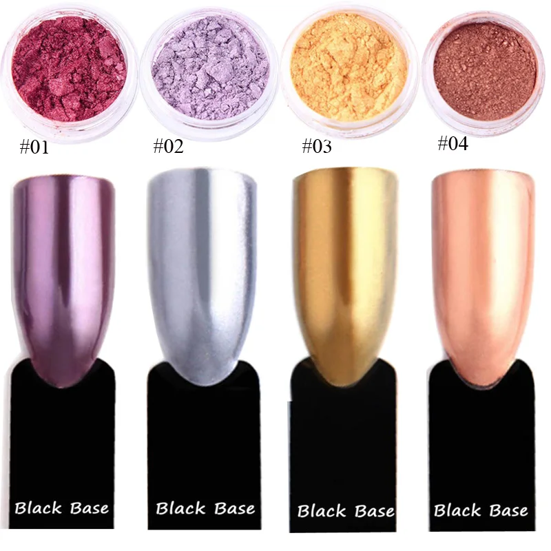 Зеркальный эффект для ногтей хромированный пигмент дизайна металлическое