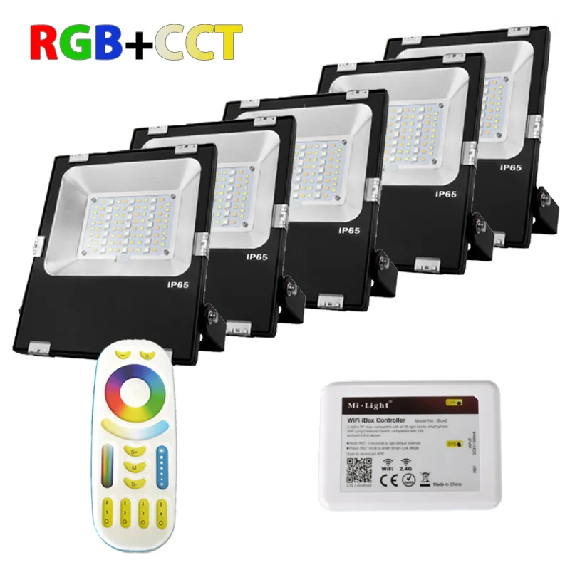 Hobeen Mi.Light Светодиодный прожектор заливающего света RGB светильник CCT Wifi комплект