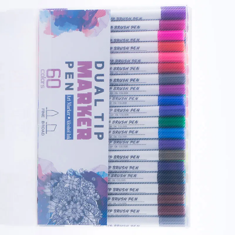 Двойной наконечник акварельных маркерных ручек художественный файнлайнер