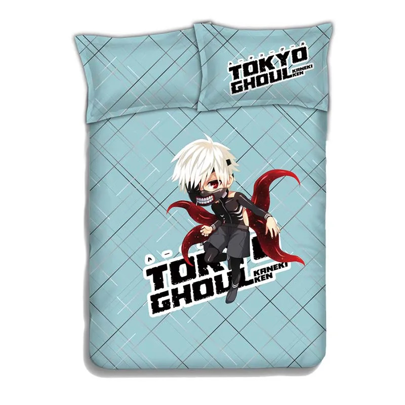 Japanese Anime Tokyo Ghoul Ken Kaneki 4pcs Bed Linen Sheets Duvet Cover Set | Дом и сад