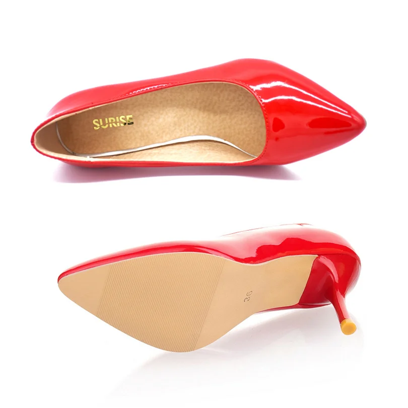 Женские туфли лодочки из лакированной кожи на тонком каблуке шпильке|womens pumps pointed
