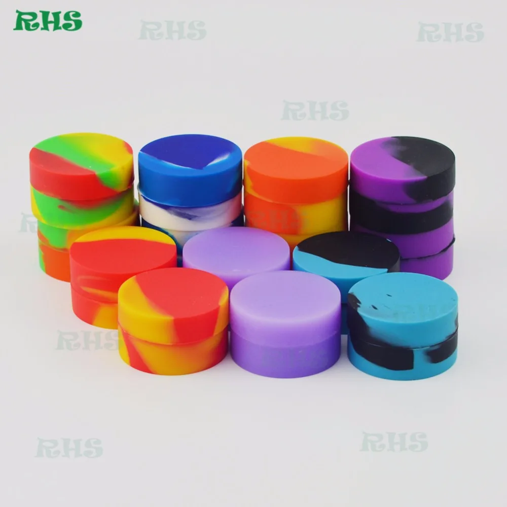 

2017 new arrived 6ml non-stick silicone jars silicone jar containers small silicone jars dab wax container 200pcs free shipping