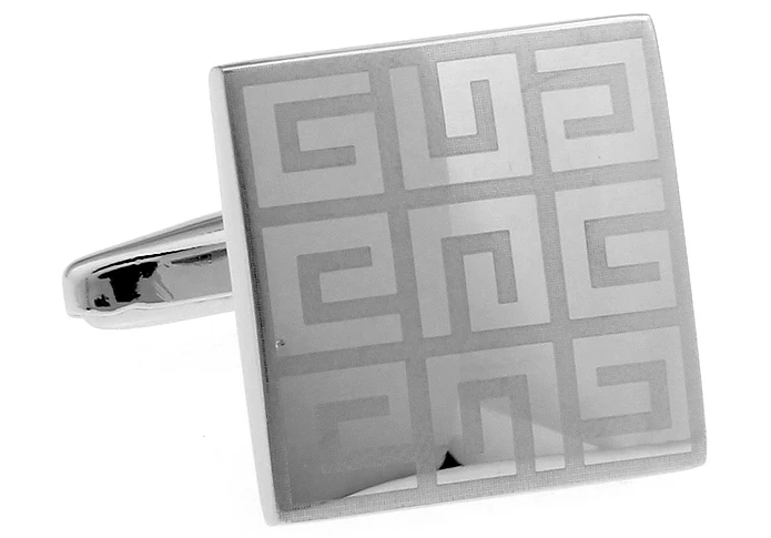 Бесплатная доставка Лазерные запонки Серебряный цвет медный лазер дизайн лучший