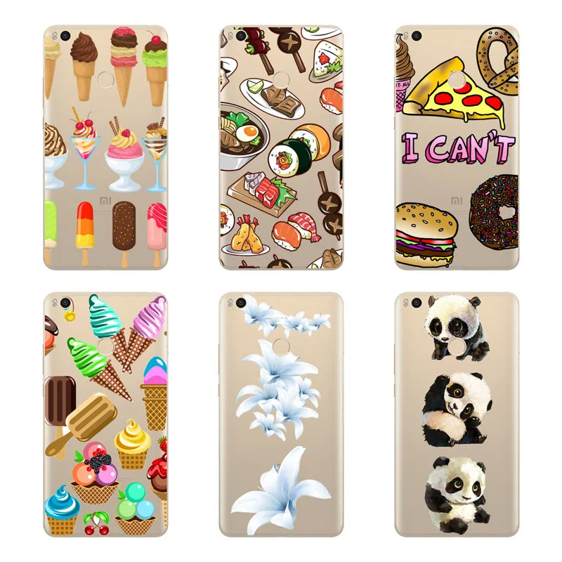 xiaomi mi max 2 Case Silicon Black Painting flower Soft TPU Back Cover for Protect Phone cases shell |