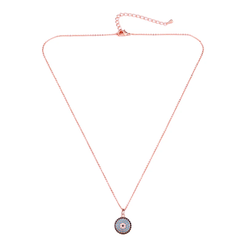 OCESRIO Blue Evil Eye Ожерелье Подвеска на золотой цепочке круглое женское золотое