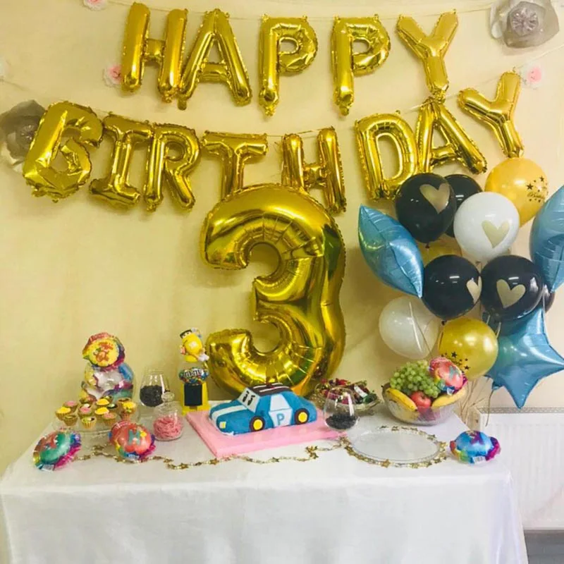 1 шт. 16 дюймовые фольгированные шары с буквенным номером I Love You для дня рождения