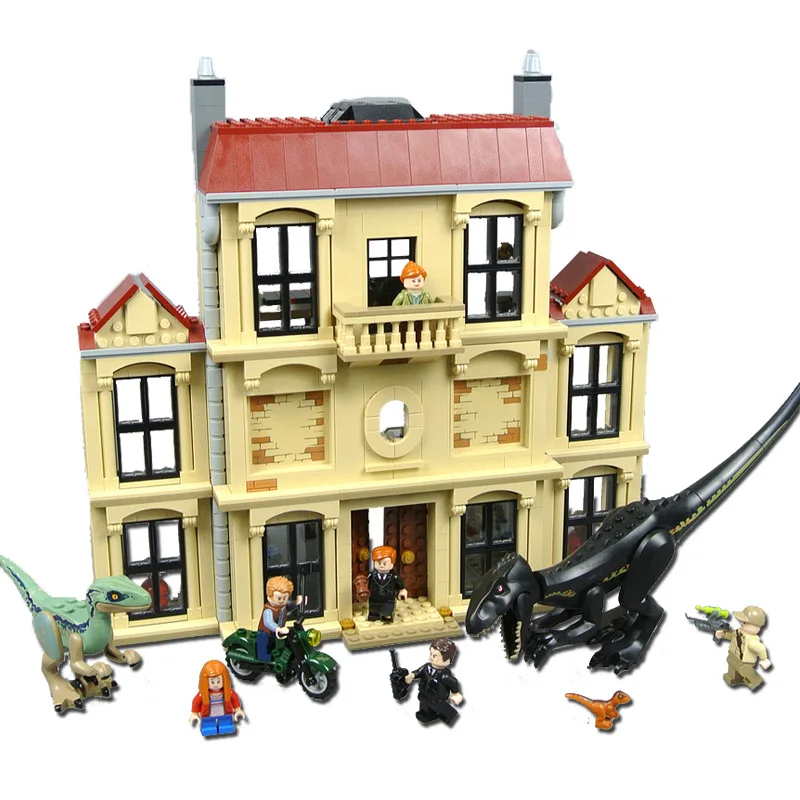 10928 Building Blocks 1046Pcs Jurassic Dinosaur Indoraptor Rampage At Lockwood Estate Bricks Set 75930 Block Toys for Children | Игрушки и