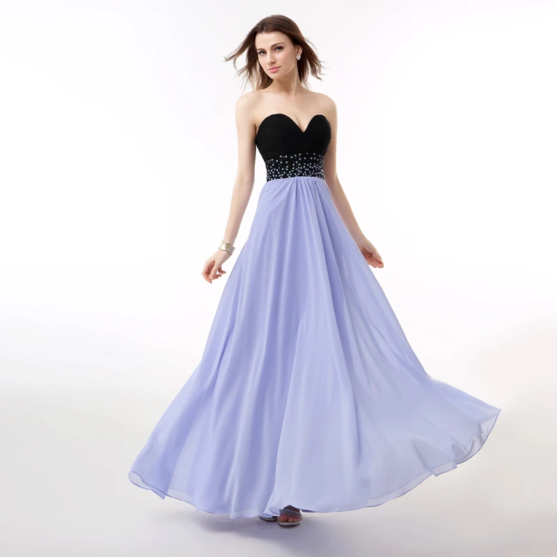 Forevergracedress Реальный образец Лаванда Цвет вечернее платье Line Милая бисером Длинные