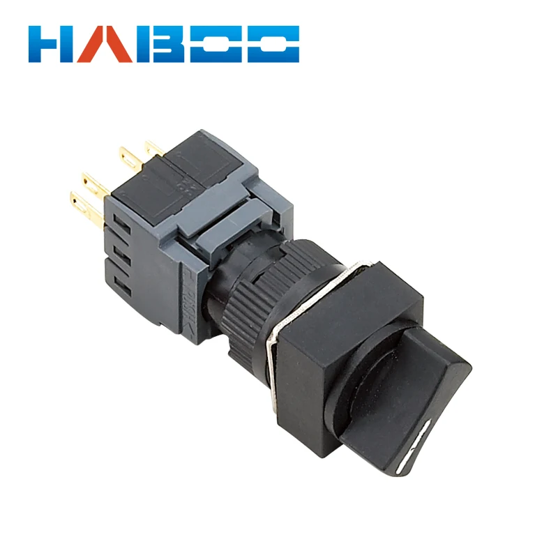 10 шт./лот HABOO dia.16 мм 3 позиционный переключатель 3NO + 3NC pcb тип поворотный 5A 250 В|switch