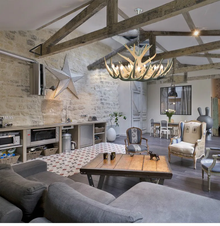 White Antler Lamp In Pendant Chandelier 4/6/9 Arms Optional E14 Socket Living High Quality Natural Resin | Освещение