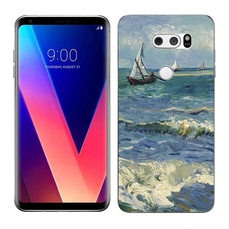 Чехлы для LG V30 тонкие мягкие ТПУ 6 0 дюйма масляные накладки на заднюю панель