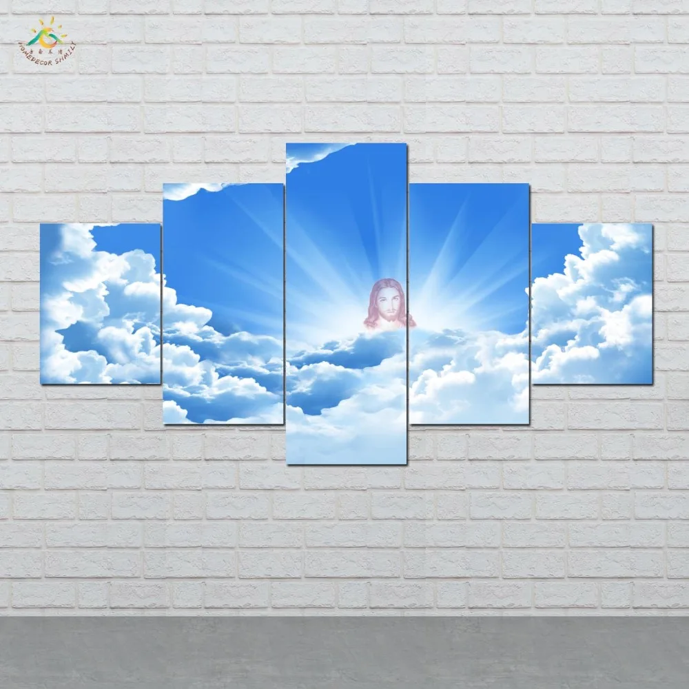 

Jesus In Sky Wall Art HD Prints Canvas Art Painting Modular Picture And Poster Canvas Painting Decoration Home 5 PIECES