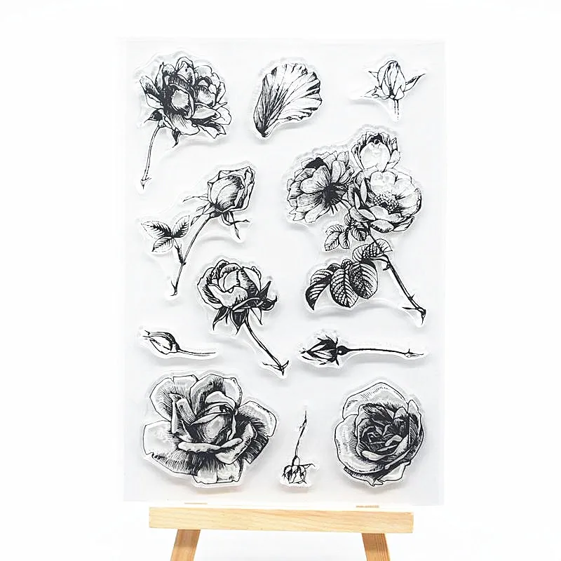 Rose Scrapbook DIY photo cards account rubber stamp clear transparent | Дом и сад
