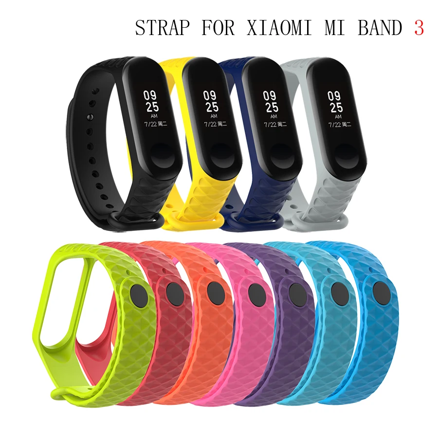 Цветной силиконовый ремешок в полоску для браслета Xiaomi Mi Band 3 Сменные аксессуары