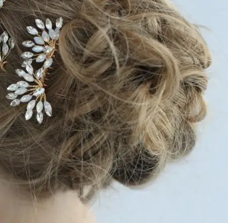 Hair Comb Кристалл из опала Свадебные украшения для волос ручной работы волосы плетеная Корона шпильки "бобби" комплект волосы невесты расческа свадебное украшение - Окраска металла: Hair Comb