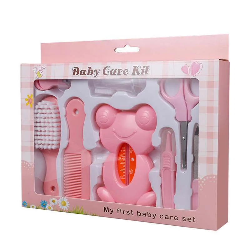 pink 8pcs set 10 шт./компл. для малышей и детей постарше для ухода за волосами, уход за волосами, уход за волосами, термометр для прочистки носа у новорождённых Зубная щётка инструменты безопасности для новорожденных Набор щеток для ухода за ребенком - Цвет: pink 8pcs set