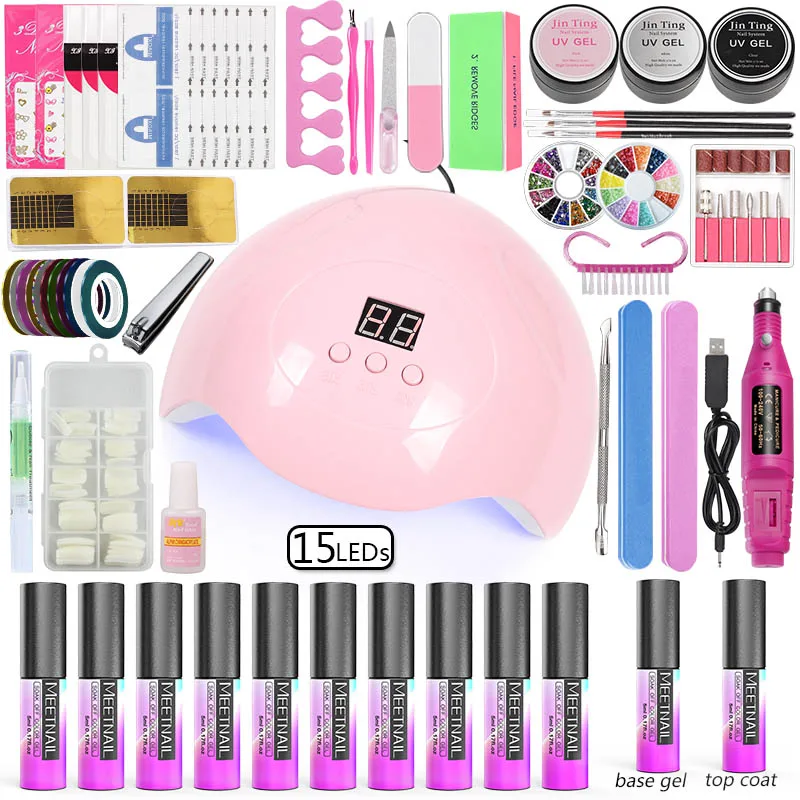 Маникюрный Инструмент для дизайна ногтей 10 шт. гелевая Лаковая основа Топ гель &